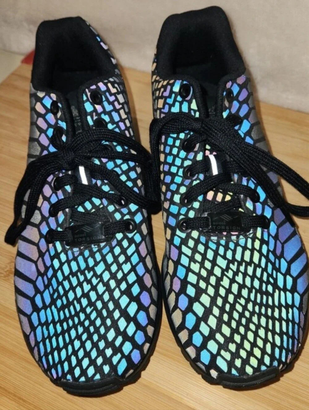 Adidas ZX Flux Xeno Reflective Iridescent Torsion Shoes Sneakers Sz 8
